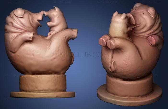 3D model Pig family (STL)